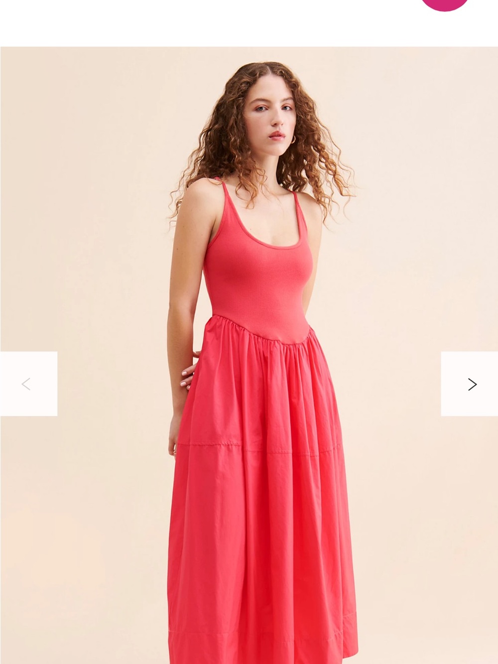 Free People Scoop Neck Sleeveless Maxi Dress in Coral Pink